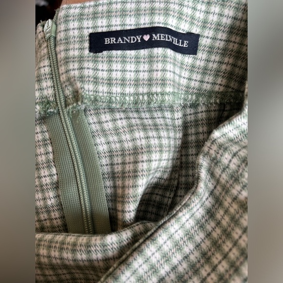 Brandy Melville Plaid Mini CARA skirt - Green and White - Picture 11 of 12